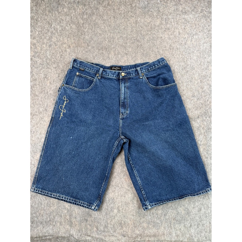 Sean John Vintage Mens Denim Carpenter Shorts Blue Baggy Y2K Size 40
